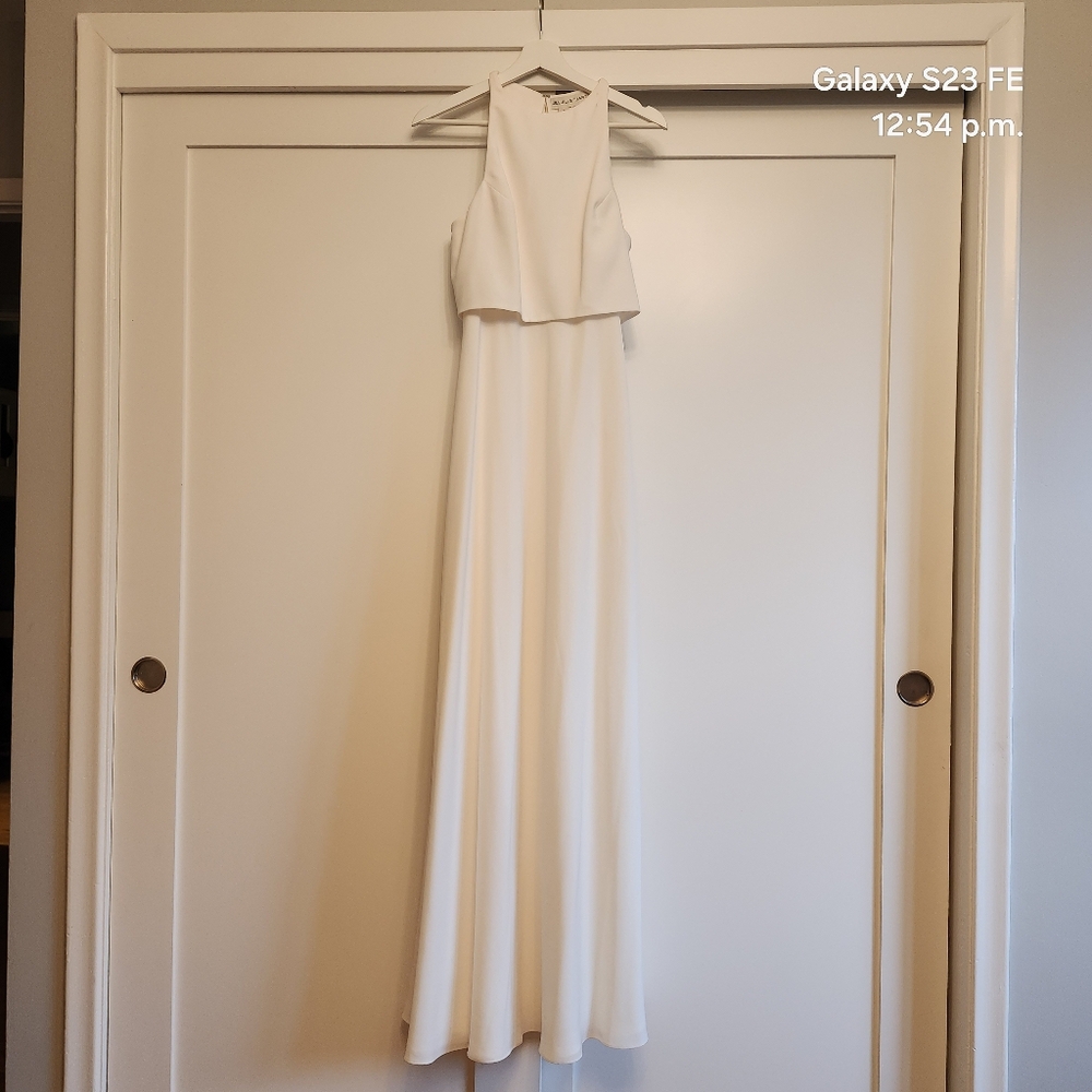 Jill Stuart White Halter Maxi Gown